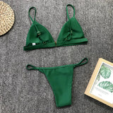 DEKA Women Sexy Solid Mini Micro Bikini Set Push-up padded Bra Thong Split Swimwear Female Bandage Bathing Suit Lacing Swimsuit