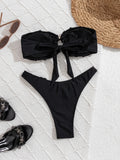 DEKA Brazilian Bandeau Bikini Set Swimwear Women 3D Flowers Swimsuit Bathing Suit Female Summer Beach Wear Biquini