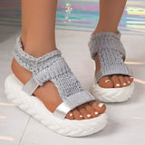 2026  Women Platform Sandals Summer Gladiator Sandals Shoes Thick Heels Ladies White Sandalias Casual