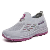 Women Vulcanized Shoes  High Quality Breathable Mesh Women Sneakers Soft Slip On Flats Shoes Women Loafers Walking Flat