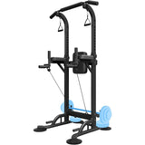 Pull Up Dip Station for Home Gym, Power Tower with Backrest, Adjustable Height Pull Up Bar Stand