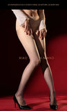 Dual-Color Aurora Pantyhose Gradient Sexy Gradient Shiny Seamless Deep Crotch Tights Black Stockings Transparent Mesh Charm 4YR1