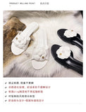 High End Luxury Flower Slippers Women Camellia Shoes Open Toe Slides Femme Outside&Home Pantuflas Sandals Ladies Flip Flops