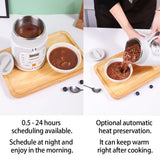 SUNATUR 600ml 700W Electric Cooker Multifunctional Rice Cooker Stew Pot Slow Cooker Mini Porridge Pot Portable Soup Pot