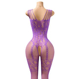 New Sexy Open Back Exposed Breast BodySuits Women Lingerie Transparent Erotic Crotchless Bodystockings Babydoll Hot Underwear