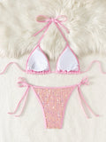 Shiny Sequin Black Bikini Set Women Sexy Push Up Bra Tie Side Triangle Swimsuit 2025 Brazilian Beach Bathing Suit Micro Swimwear