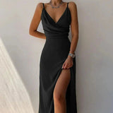 Elegant Sexy Evening Party Dress for Women 2022 New Midi Long Bodycon Slip Dresses Summer Thigh Split Vestidos De Fiesta