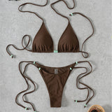 XS - L Halter High Leg Cut Strappy Bikini Female Swimsuit Women Swimwear Two-Pieces Bikini Set Bather Bathing Suit Swim V7004