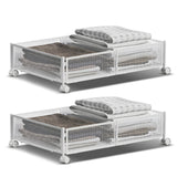 Foldable Under Bed Storage Container with Wheels Multifunctional Home Dorm Toys Clothes Books Shoes Storage Bins Visible