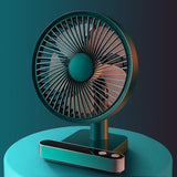 USB Rechargeable Oscillating Desk Fan 4 Speed Settings 5000mAh Mini Table Cooling Fan Adjustable Head Home Office Personal Fan