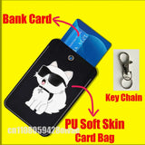 Cartoon Cat Funny Fashion For ID Clips Credit Bank Subway Card Holder Case Storage Bag Adornment Keychain