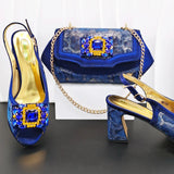 Doershow African fashion Italian Shoes And Bag Sets For Evening Party With Stones gold Italian Handbags Match Bags!  HW1-1