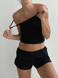 Women Loungewear Set 2 Pieces Suits Lace Trim Eyelet Camisoles Tank Tops and Shorts Pajamas Outfits
