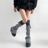 New Japanese Lolita Sweet Girl Leg Warmer Knit Socks Wool Ball Knitted Foot Cover Women Autumn Winter Heap Heap Socks