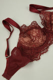 Französische Spitzen Büstenhalter Set Damen Sexy Tiefe V-Ausschnitt U-Rücken Große Oberweite Stützend Minimizer Sommer Neuheit