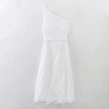 Foridol White One Shoulder Autumn Cotton Dress Women Winter Casual Dress Vestidos Maxi New Embroidery Boho Beach Dress Holiday