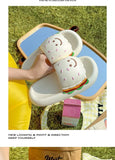 CartoonCutesy3D Sesame Burger Slippers for Women, Summer Outdoor & Home Wear, Anti-Slip Thick Soles, Flat Back Slides,Flip Flops