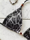 2026 Leopard Sequins Halter Strappy Bikini Women Swimwear Female Swimsuit Two-pieces Bikini Set Bather Bathing Suit Swim Lady