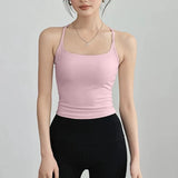 Women's Cross-Back Yoga Sports Vest One-Piece Cup Versatile Training Fitness Bra Colorful Fitness Clothing for Active Women