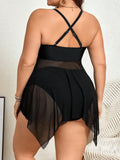 Black Tankini 2026 Large Plus Size Swimsuit Women High Waist Swimwear Female Beach Wear Bathers Bathing Swimming Swim Suit