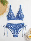 2026 Drawstring Bikinis Strappy Swimsuit Women Sexy Printed Swimwear Female Bathers Swimming Bathing Swimming Swim Suit