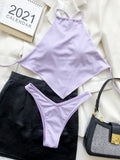 DEKA Summer Irregular Style Bikinis Set Women New Solid Hollow Push Up Swimsuit Sexy Brazilian Swimwear Female Biquini Beachwear