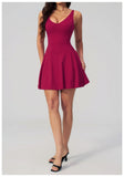 Bodycon Tennis Dress with Shorts Pocket Women Speed Dry Sleeveless V Neck One Piece Sport Outfit Short Dress Fitness Yoga Set