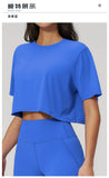 Impact Short Sleeve Yoga T Shirts Women Solid Color O Neck Loose Sports Tops Outwear Gym Running Fitness Workout Suits