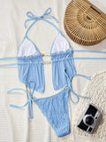 2026 Halter Padded Two Pieces Swimwear Female Solid String Stone Swimsuit Women Bathers Bathing Swimming Swim Suit Beachwear
