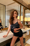 Silk PJs for Women Satin Pajama Set Sexy Lingerie Camisole Nightwear Sleepwear Comfortable Cami Shorts Set Luxury Lingerie