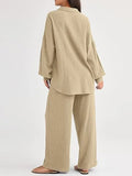 2026 Spring and Summer Casual Suit New Fashion Suit Loose Casual Top Wide Leg Pants Two-piece Set for Women