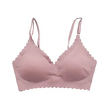 Seamless Ice Silk Ultra-Thin Breathable Bra Comfortable Breathable Underwear Women's Suspender Wavy Sexy Push-up Vest