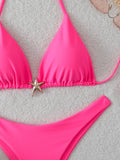 Halter Triangle String Bikinis 2026 Women Sexy Swimsuit Solid Starfish Swimwear Female Bathers Bathing Swimming Swim Suit