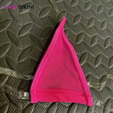 DEKA Micro Bikini Set for Women Neon Halter Swimwear Tansparent Strap Push Up Brazilian Latex Bikinis Sunmmer Sexy