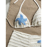 Sequins Starfish Halter High Waist Bikini Female Swimsuit Women Swimwear Two-Pieces Bikini Set Bather Bathing Suit Swim V8215