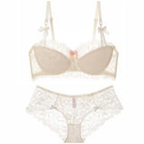 Aesthetic French Lace Minimizer Bra - Thin Strap Bralette Reduces Full Bust, Elegant Lift & Seamless Design MOYISU Sexy Panty BB