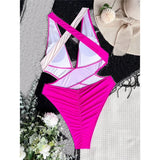 Scrunch Butt Swimsuits Deep V Neck Cross Backless One Piece Swimsuit Women Swimwear Female Monokini High Cut Bathing Suit Swim