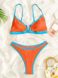 sexy patchwork mini bikinis sets two pieces swimsuit thong swimsuit Swimwear Biquini conjunto de bikini tankini beachwear