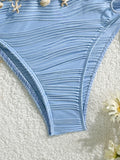 XS - XL Bandeau Wrinkled High Cut Bikini Women Swimwear Female Swimsuit Two-pieces Bikini Set Shells Bather Bathing Suit Swim