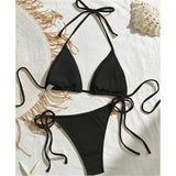 New Splicing Halter Strappy Brazilian Bikini Women Swimwear Female Swimsuit Two-Pieces Bikini Set Bather Bathing Suit Swim V6024