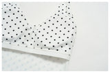 New Summer Women White Polka Dot Print Yoga Sets Hanging Neck Slim Sport Vest High Waist Mid Pants Gym Two-piece Workout Clothes