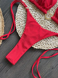 Metal Heart-shaped Halter Mini Micro Thong Bikini Female Swimsuit Women Swimwear Two-pieces Bikini Set Bather Bathing Suit Swim