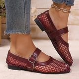 Women Sandals Mesh Breathable Fashion Versatile Sandals Women New Flat Soft Soled Mary Jane Shoes for Women