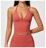 Sexy V Neck Yoga Vest Women Quick Dry Shockproof Slimming Sports Tank Top Cloud Feeling Sanded Workout Fitness Running Vest