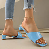 New Slippers Women's Fashion Open Toe Sandals Sexy High Heels Lady Slippers Low Heel Summer Sandals New Size