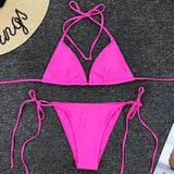 Sexy Neon Extreme Mini Micro String Bikini 2025 Women Swimsuit Female Swimwear Two-Piece Bikini Set Bathing Suit Swim Beach Wear