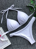 Sexy Halter Push Up Bra Cup Bikini 2025 Women Swimsuit Female Swimwear Two Pieces Bikini set Brazilian Bathing Suit Swim Beach