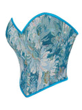 New French retro printed vest women wear fishbone corset with U-neck to gather the palace corset.