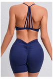 Women's 2-Piece Yoga Sets High Waist Seamless Shorts  Hip-Lifting & Backless Gym Leggings Quick Dry Workout Fitness Suits