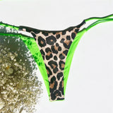 Halter Splicing Leopard Bikinis 2026 Satin Bikini Female Swimsuit Women Swimwear Two-pieces Bikini Set Micro Bathing Suit Swim